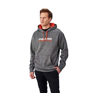polaris off road men’s racing hoodie with logo, gray – 2xl