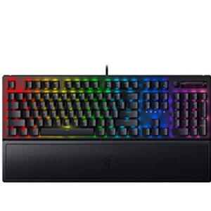 Razer BlackWidow V3 Mechanical Gaming Keyboard: Yellow Mechanical Switches - Linear & Silent - Chroma RGB Lighting - Compact Form Factor - Programmable Macro Functionality - USB Passthrough (Renewed)