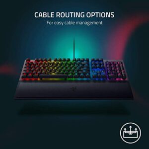 Razer BlackWidow V3 Mechanical Gaming Keyboard: Yellow Mechanical Switches - Linear & Silent - Chroma RGB Lighting - Compact Form Factor - Programmable Macro Functionality - USB Passthrough (Renewed)