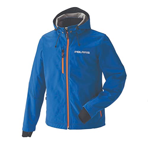 Polaris Men’s Softshell Jacket - Blue/Orange - Size Medium