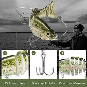 TRUSCEND Fishing Lures for Bass Trout Multi Jointed Swimbait Slow Sinking Bionic Swimming Lures Freshwater Saltwater Lifelike Bass Pike Lures