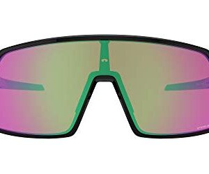 Oakley Men's OO9406 Sutro Rectangular Sunglasses, Polished Black/Prizm Snow Jade Iridium, 37 mm