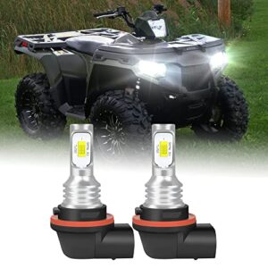 IHNZCB Fit For Polaris Ranger Sportsman Sawtooth Breeze 400 500 700 LED Headlight Bulbs,34901-HR3-A21 ATV UTV Accessories,6000K Cool White,2pcs led bulbs