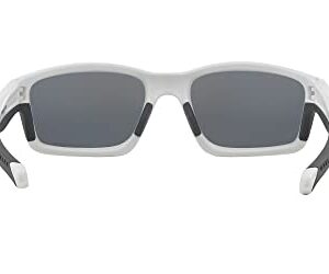 Oakley Men's OO9247 Chainlink Rectangular Sunglasses, Matte White/Grey Polarized, 57 mm