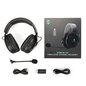 Black Shark 2.4Ghz Wireless Gaming Headset for PC PS4 PS5 Laptops,Over-Ear Bluetooth 5.2 Gaming Headphones with Detachable Ultra-Clear Microphone,60 Hours Playtime, 3.5mm Wired Mode for Xbox Series