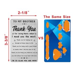 LGQDYMZ Brother Birthday Card Gifts, Thank You Brother Engraved Wallet Card Idea Presents