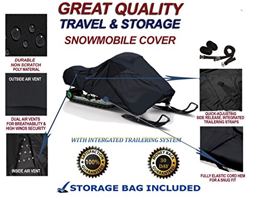 300D Snowmobile Travel and Storage Cover Compatible for 1994-1996 Polaris Indy 440 Sleds. Slush and Mud Protection