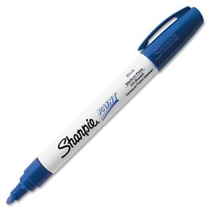 sharpie oil-based paint marker – medium marker point type – blue ink – 1 each each