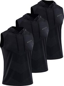 neleus men’s workout tank tops sleeveless running shirts with hoodie,5098,3 pack,black/black/black,2xl