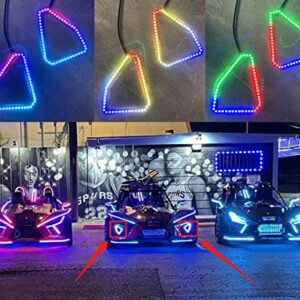 2PCS Angel Eyes Bluetooth CHASING Vent Overlay Lights KIT For 2020 2021 2022 2023 Polaris Slingshot Headlights