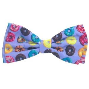 h&k bow tie for pets | donut lovers (small) | velcro bow tie collar attachment | fun bow ties for dogs & cats | cute, comfortable, and durable | huxley & kent bow tie
