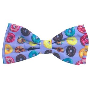 H&K Bow Tie for Pets | Donut Lovers (Small) | Velcro Bow Tie Collar Attachment | Fun Bow Ties for Dogs & Cats | Cute, Comfortable, and Durable | Huxley & Kent Bow Tie