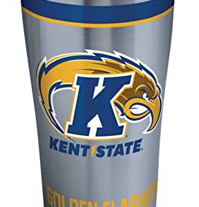 Tervis NCAA Kent State Golden Flashes Tradition Stainless Steel Insulated Tumbler with Lid, 20 oz, Silver