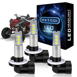 rxtsqi 881/886 led headlight fit for polaris sportsman 450 570 850 1000 xp,6000k cool white all-in-one led bulbs conversion kit, bumper low beam combo+head light pod high,ip68 waterproof,pack of 3