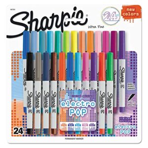 ultra fine electro pop marker, extra-fine needle tip, assorted colors, 24/set