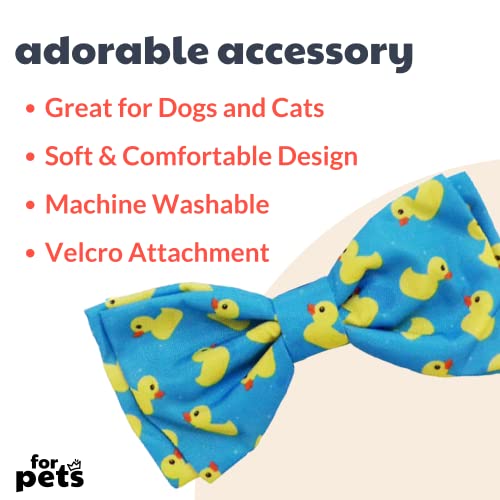 H&K Bow Tie for Pets | Lucky Ducky (Extra-Large) | Velcro Bow Tie Collar Attachment | Fun Bow Ties for Dogs & Cats | Cute, Comfortable, and Durable | Huxley & Kent Bow Tie