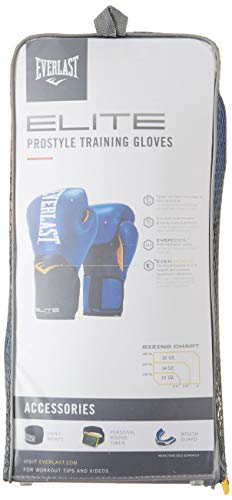 Everlast Elite Pro Style Training Gloves, Blue, 14 oz