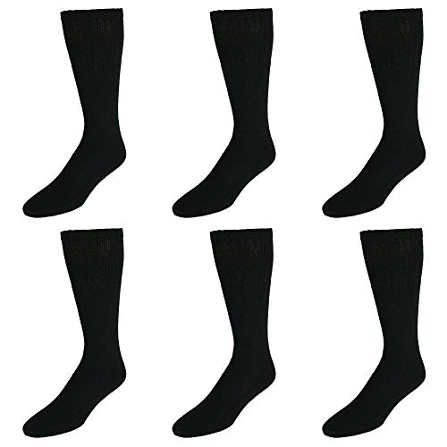 Everlast Men's Over the Calf Black Tube Socks 6 Pack