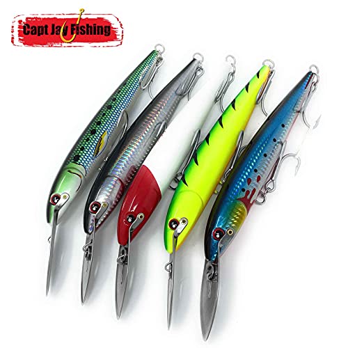 Capt Jay Fishing Deep Diving Fishing Lures Swimbait Sinking Lure Saltwater Trolling Lure (Blue Sardine, 185mm)