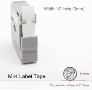 fimax compatible tape replacement for brother m-k231s label tape m231 mk-231 mk231 12mm 0.47” white tape ptouch m tape work with brother p touch label maker pt-m95, pt-90, pt-70, pt-65, pt-85, 3-pack