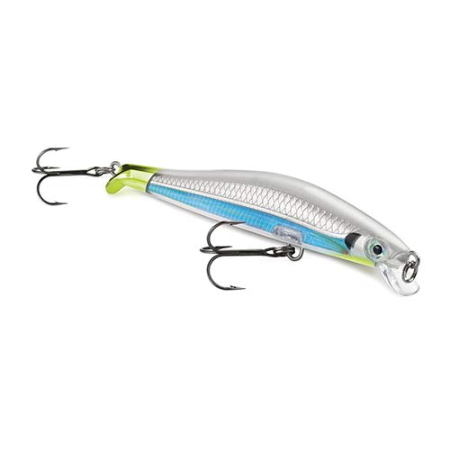 Rapala Ripstop Lure, Size 12, 4 3/4" Length, 4'-5' Depth, 1/2 oz, 3-#5 Hooks, Albino Shiner, Per 1