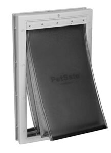 petsafe extreme weather energy efficient plastic pet door for cats and dogs – large,white