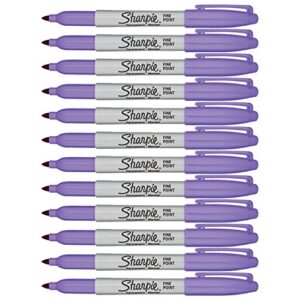sharpie permanent markers, fine point, light purple ink, pack of 12