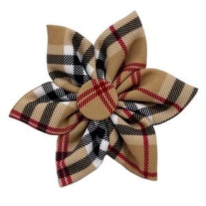 h&k pet pinwheel | high street plaid (small) | velcro collar accessory for dogs/cats | fun pet pinwheel collar attachment | cute, comfortable pet accessory