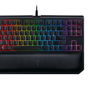 Razer BlackWidow TE Chroma v2 TKL Tenkeyless Mechanical Gaming Keyboard: Green Key Switches, Tactile & Clicky, Chroma RGB Lighting, Magnetic Wrist Rest, Programmable Macros, Classic Black