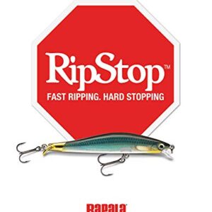 Rapala Ripstop Lure, Size 12, 4 3/4" Length, 4'-5' Depth, 1/2 oz, 3-#5 Hooks, Speed Money, Per 1