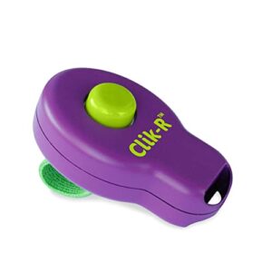 petsafe clik-r dog training clicker – positive behavior reinforcer for pets – all ages, puppy and adult dogs – use to reward and train – training guide included – purple