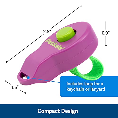 PetSafe Clik-R Dog Training Clicker - Positive Behavior Reinforcer for Pets - All Ages, Puppy and Adult Dogs - Use to Reward and Train - Training Guide Included - Purple