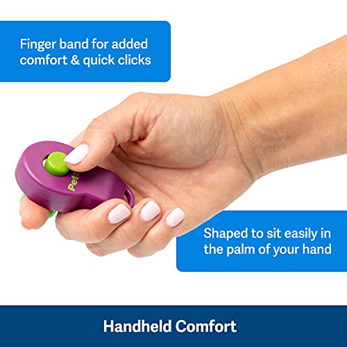 PetSafe Clik-R Dog Training Clicker - Positive Behavior Reinforcer for Pets - All Ages, Puppy and Adult Dogs - Use to Reward and Train - Training Guide Included - Purple