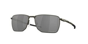 oakley men’s oo4142 ejector rectangular sunglasses, carbon/prizm black polarized, 58 mm