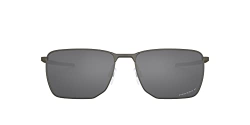 Oakley Men's OO4142 Ejector Rectangular Sunglasses, Carbon/Prizm Black Polarized, 58 mm