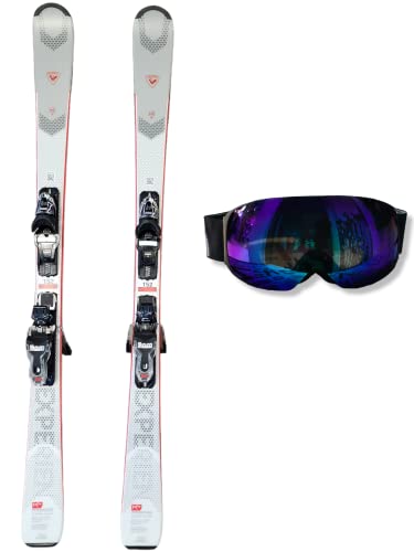 Rossignol Experience 76 Snow Skis with Bindings - Mens/Womens Downhill All Mountain Ski Package Includes Skis, Look Express Bindings, and Switchbak Goggles. (152cm)