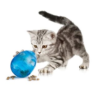 petsafe cat egg-cersizer interactive toy and meal dispenser, use with food or treats – pty00-13747,blues & purples