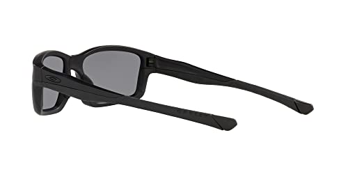 Oakley Men's OO9247 Chainlink Rectangular Sunglasses, Matte Black/Grey Polarized, 57 mm