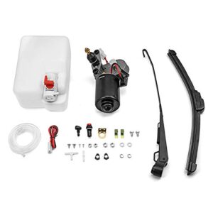 wsays 12v electric windshield wiper washer pump kit compatible with polaris rzr ranger can-am defender marverick commander honda pioneer talon kawasaki mule teryx