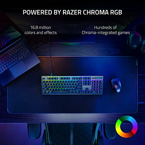 Razer DeathStalker V2 Gaming Keyboard: Low-Profile Optical Switches - Linear Red - Ultra-Durable Coated Keycaps - Durable Aluminum Top Plate - Multi-Function Roller and Media Button - Chroma RGB