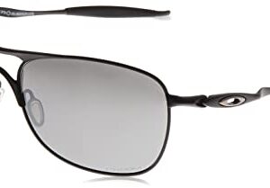 Oakley Men's OO4060 Crosshair Metal Aviator Sunglasses, Matte Black/Prizm Black, 61 mm