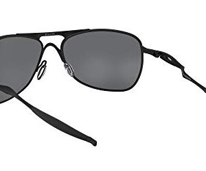 Oakley Men's OO4060 Crosshair Metal Aviator Sunglasses, Matte Black/Prizm Black, 61 mm