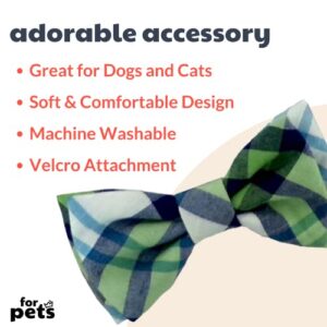 Huxley & Kent Pet Bow Tie | Lime Madras (Extra-Large) | Easter Pet Bow Tie Collar Attachment | Fun Bow Ties for Dogs & Cats | Cute, Comfortable, and Durable