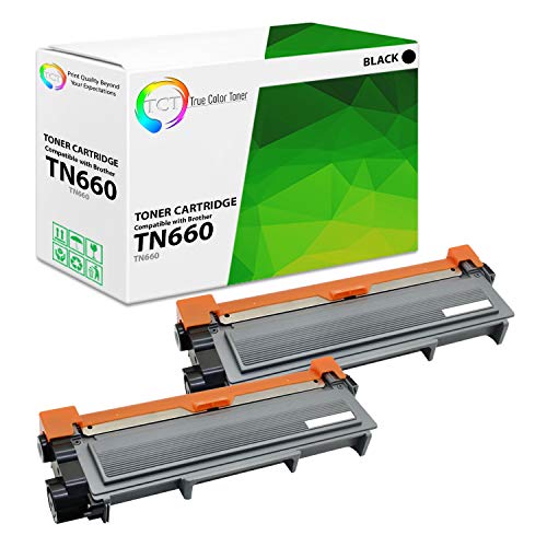 True Color Toner TN660 TN-660 2-Pack Premium Compatible Toner Cartridge Replacement for Brother HL-L2340dw L2300d L2360dw L2380dw, MFC-L2700dw L2740dw, DCP-L2520dw L2540dw Printers (2,600 Pages)