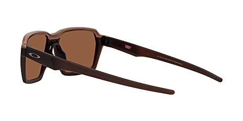 Oakley Men's OO4143 Parlay Rectangular Sunglasses, Matte Rootbeer/Prizm Tungsten Polarized, 58 mm