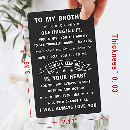 Laluminter Brother Gift Ideas, Big Brother Christmas Card, Engraved Wallet Card Decorations to My Bro