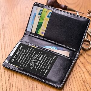 Laluminter Brother Gift Ideas, Big Brother Christmas Card, Engraved Wallet Card Decorations to My Bro