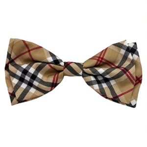 h&k bow tie for pets | high street plaid (large) | velcro bow tie collar attachment | fun bow ties for dogs & cats | cute, comfortable, and durable | huxley & kent bow tie