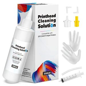 ecodot 250ml printhead cleaning kit for hp, epson, canon, brother & lexmark inkjet printer- large high efficiency (best-printer-certified)