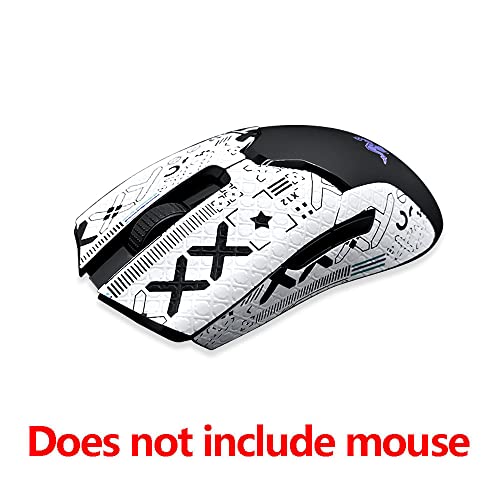 Cool Patterns Textures Grip Tape Compatible for Razer Viper/Viper Ultimate Gaming Mouse (White)